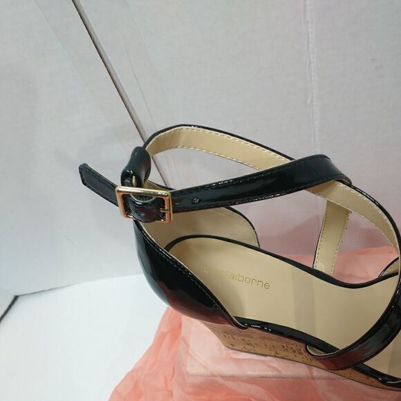 Liz Claiborne Womens 7M Platform Wedge Harmond  Sandals. Color Black. - Picture 6 of 11